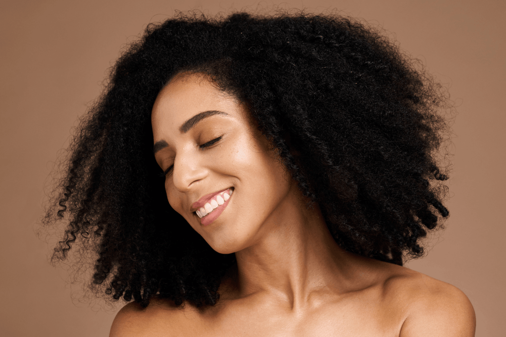 woman with curly hair 