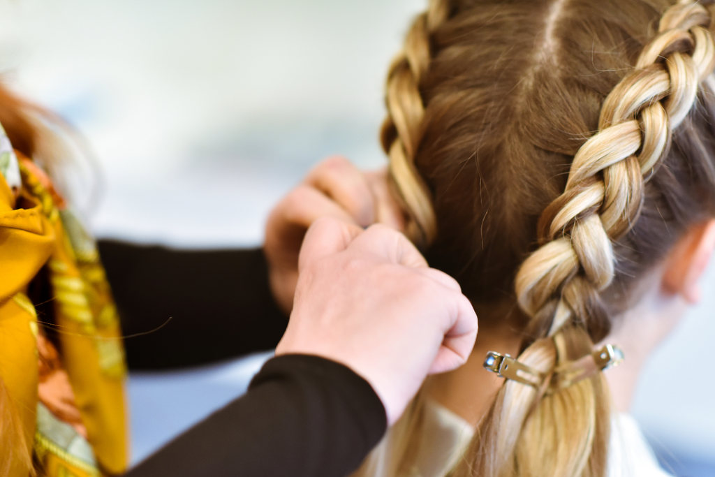 blonde braided hair