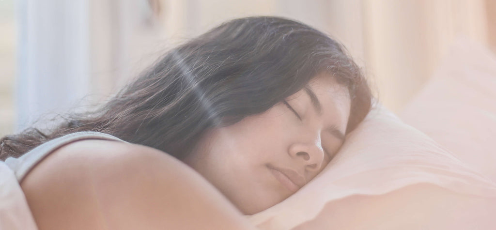 brunette hair woman sleeping