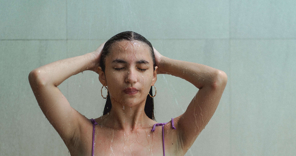 woman washing hair