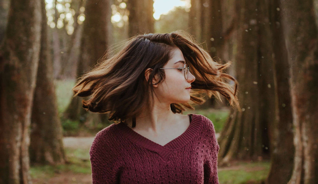 woman with short brunette hair