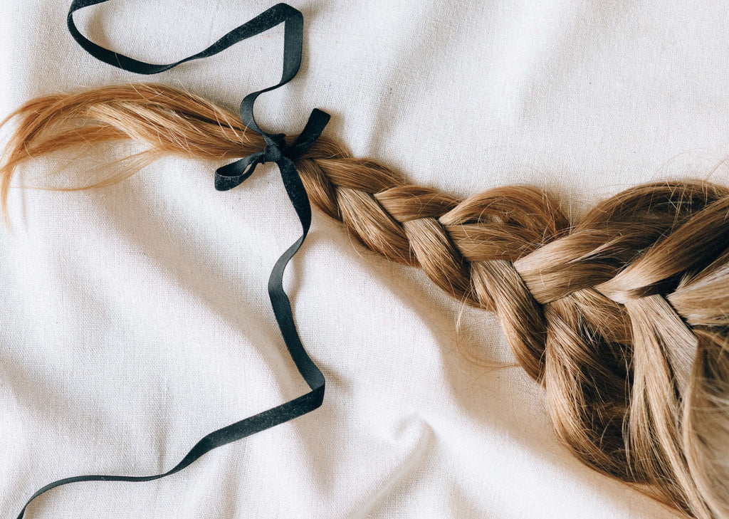 blonde hair in braid