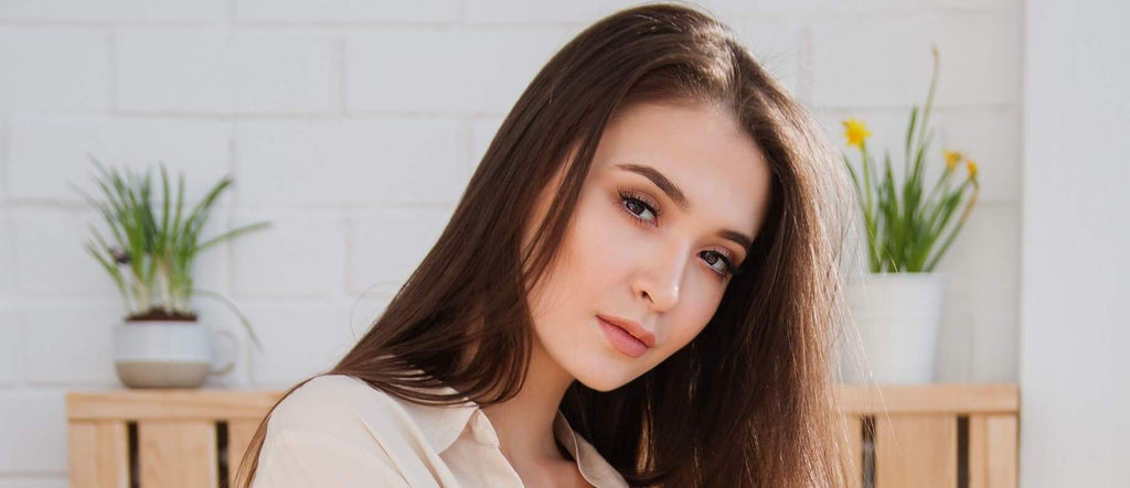 woman with long brown hair