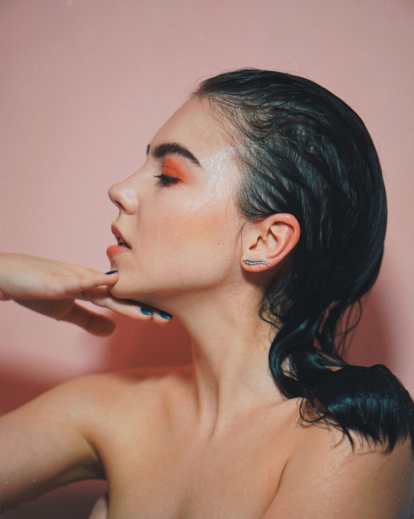 woman with wet washed hair