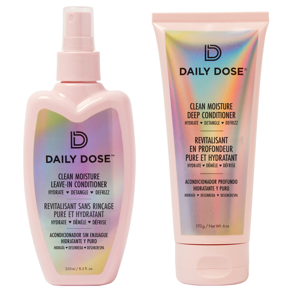 Daily Dose Moisturizing Duo: Leave-In Conditioner Detangler Spray + Deep Conditioner, Hair Mask/Masque - Detangles, Repairs, Restores Dry, Damaged, Color Treated Hair for All Hair Types